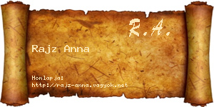 Rajz Anna névjegykártya
