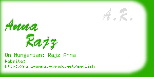 anna rajz business card